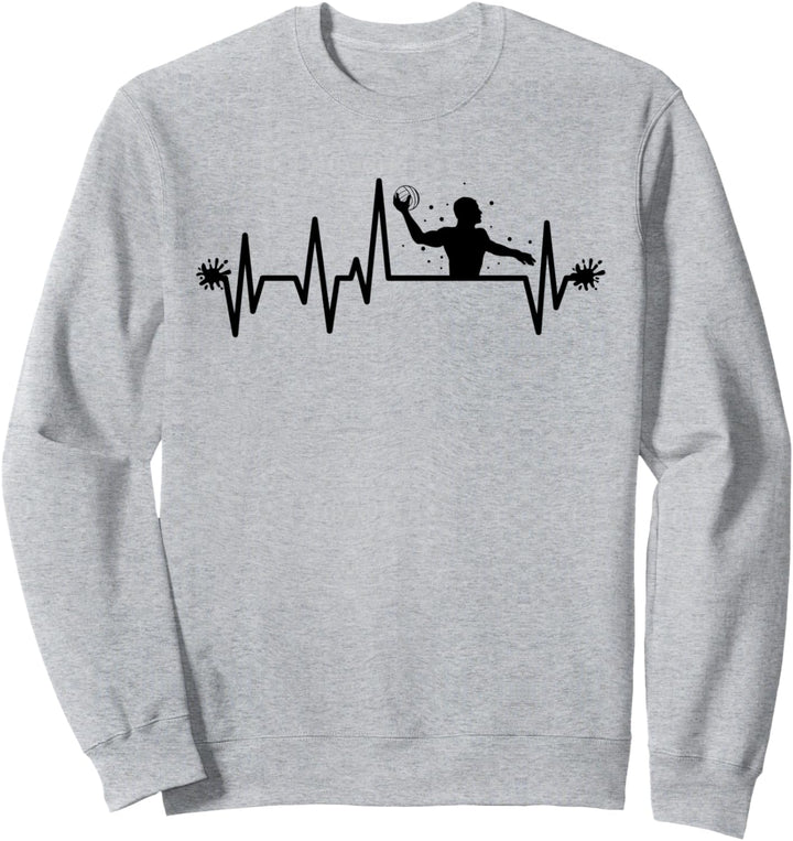 Wasserballspieler Heartbeat Wasserball Spieler Coach Sweatshirt