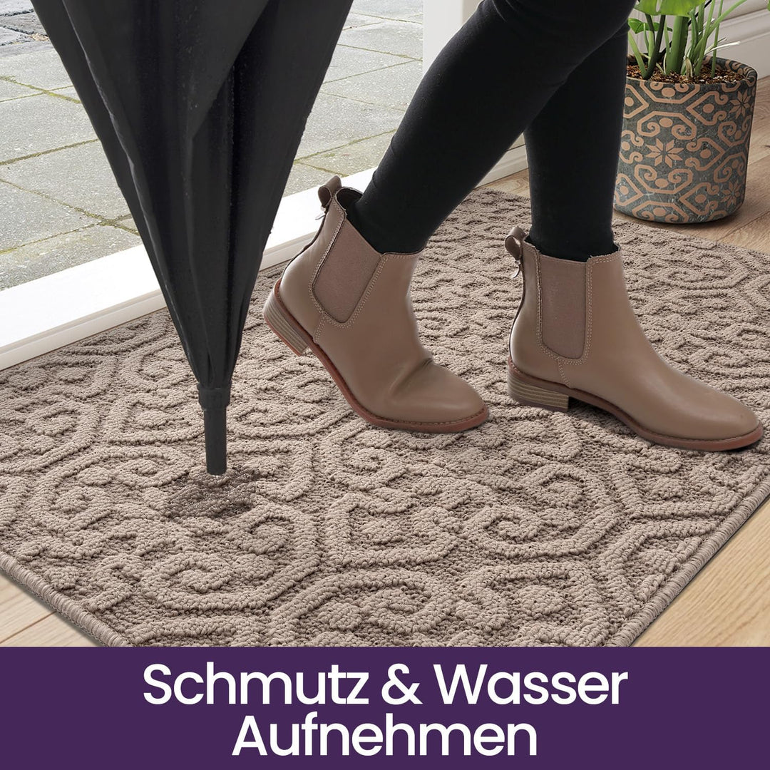 DEXI Schmutzfangmatte 44 x 76cm, rutschfest Fussmatte Innen, waschbarer Fussmatte, absorbierend Türm
