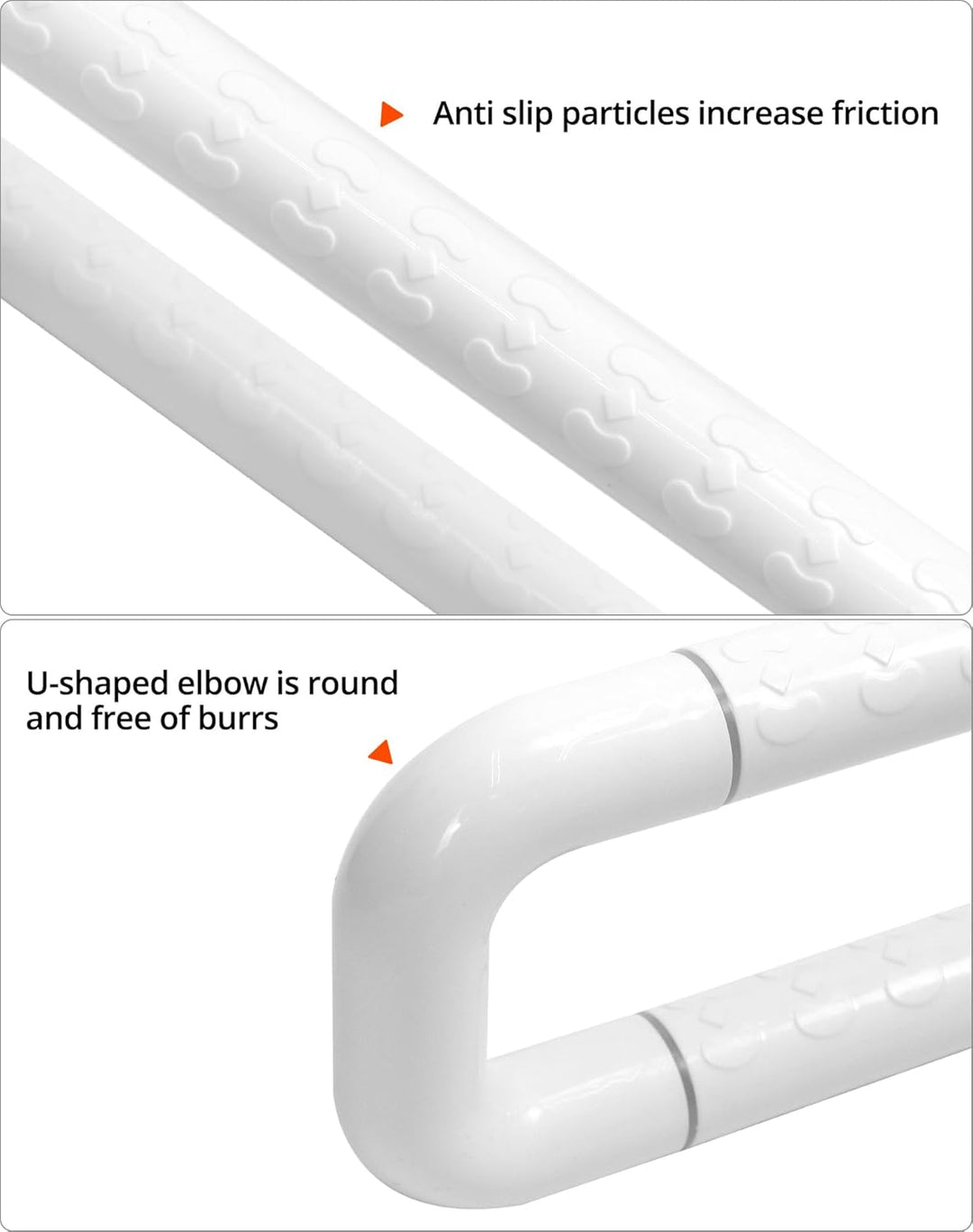 QWORK® Wandstützgriff, Klappbar, 60cm, Edelstahl,Tragfähigkeit 200 kg