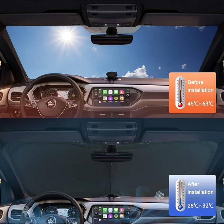 Auto Sonnenschutz Kompatibel mit VW T-Cross - Sonnenschutz Abdeckungen Frontscheibe Sonnenschirm Die