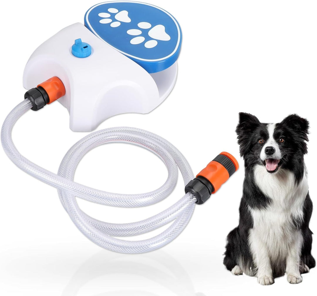 Gugxiom Outdoor-Trinkbrunnen für Haustiere, Trinkbrunnen für Hunde mit Trittfunktion, Wasserspender