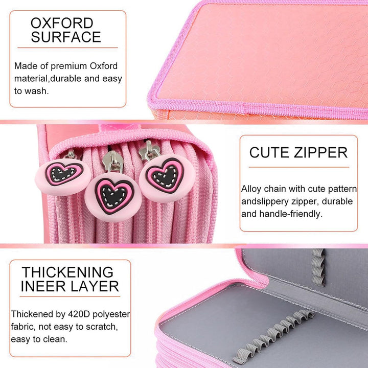 Yosoo 72pcs Buntstift Tragetasche Grosser Oxford-Mehrschicht-Bleistift-Organizer mit grosser Kapazit