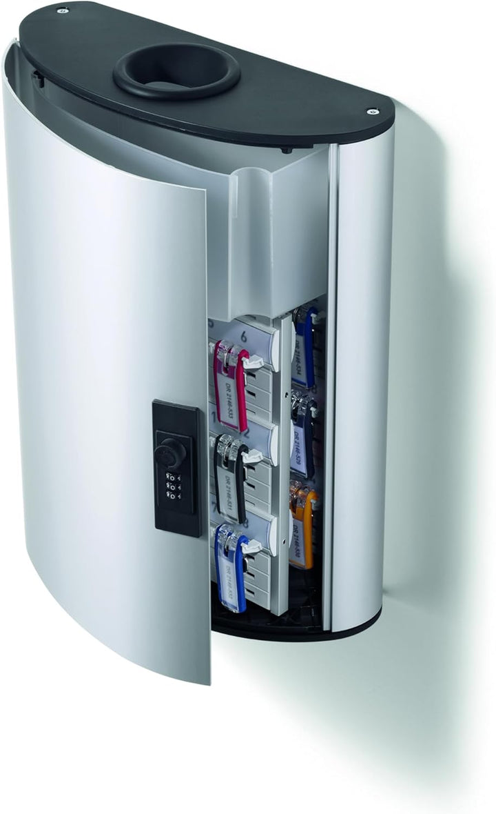 Durable Schlüsselkasten Key Box Plus (Zahlenschloss + Einwurfschlitz) für 54 Schlüssel, silber, 1968
