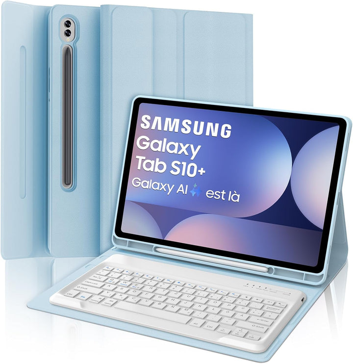 SENGBIRCH Tastatur Hülle für Samsung Galaxy Tab S10 Ultra 14,6 Zoll 2024 - Deutsche QWERTZ Tastatur,