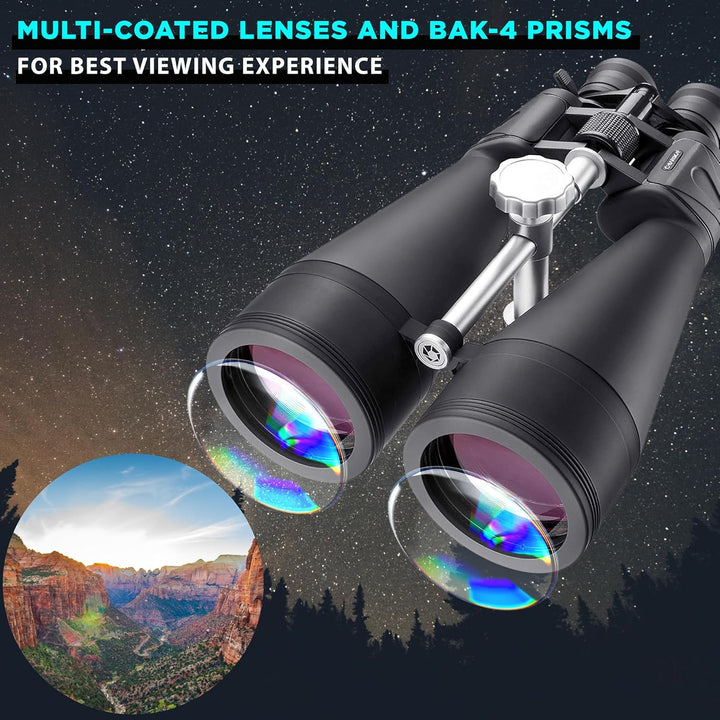 BARSKA Gladiator 25-125x80 Zoom-Fernglas (grünes Objektiv, verstrebter Stativadapter), Schwarz AB105