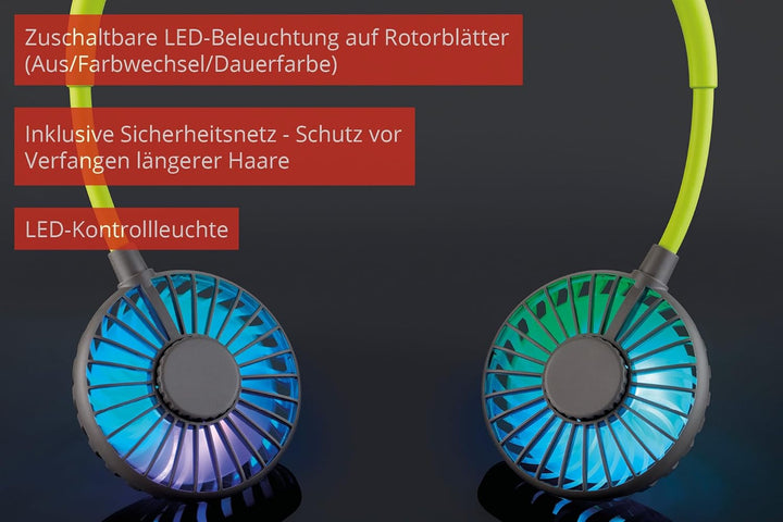 UNOLD 86696 Nackenventilator Breezy Green - Grün, Nackenbügel, 3-stufige Geschwindigkeitsregelung, L