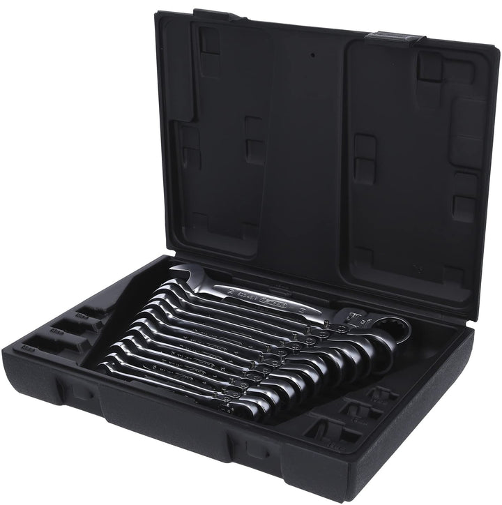 KS Tools 503.4865 GEARplus Gelenk-Ratschenringmaulschlüssel-Satz, 12-tlg.feststellbar