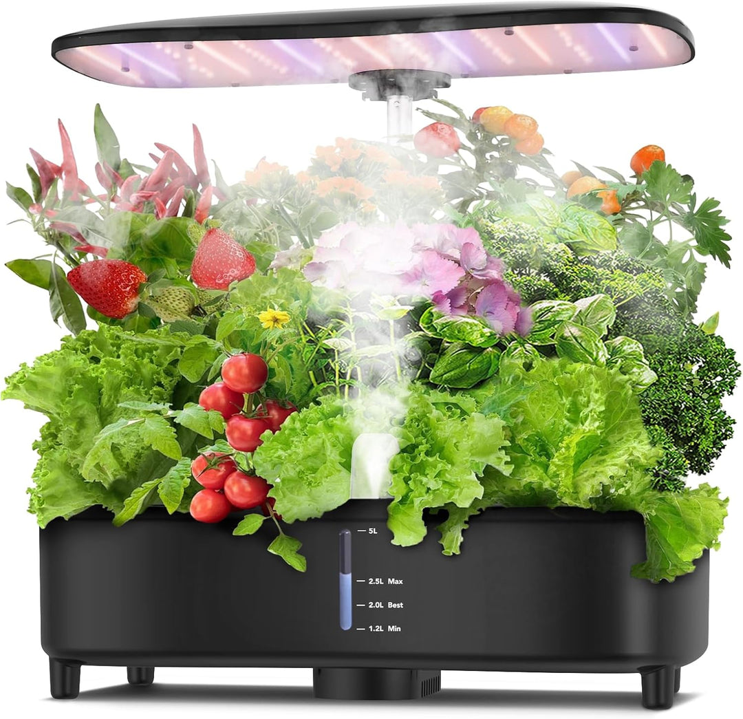 Sonidko Hydroponik Anzuchtsystem Set mit Zerstäubungstechnologie, Indoor-Garten-Set mit 48W LED-Wach