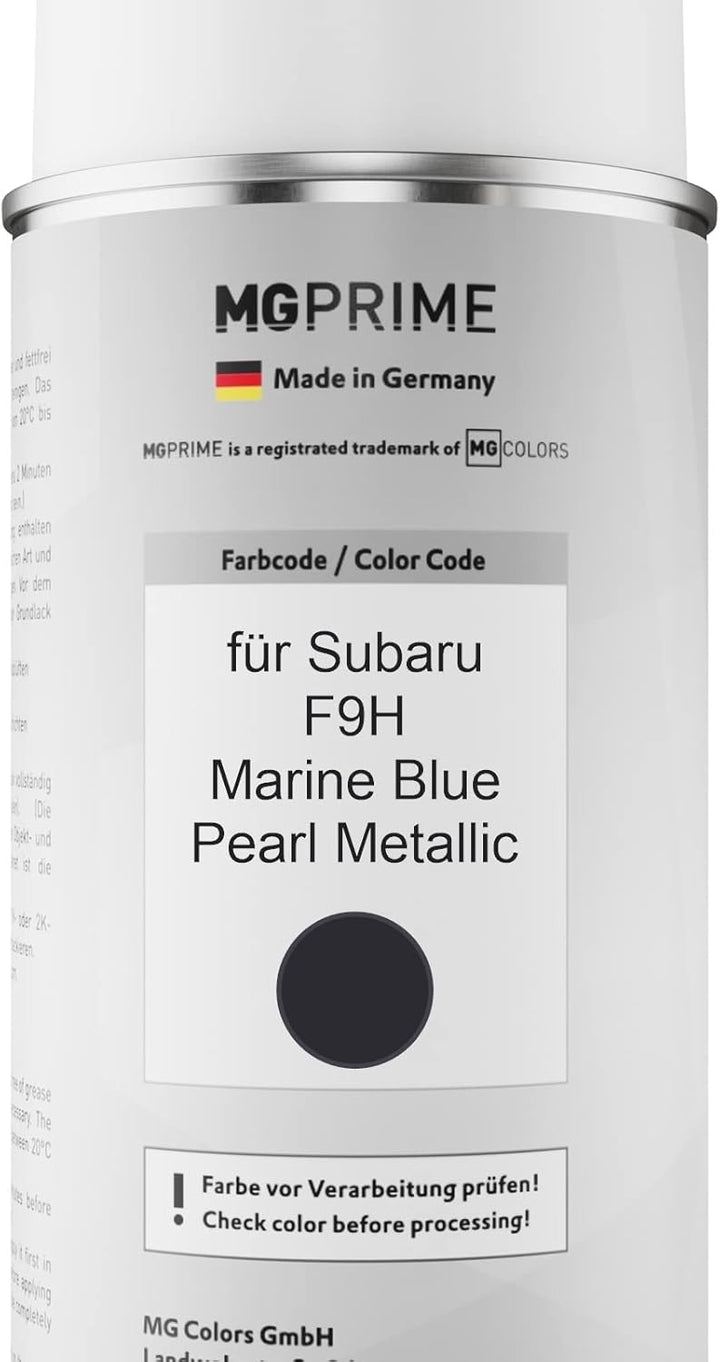MG PRIME Autolack Sprühdosen Set für Subaru F9H Marine Blue Pearl Metallic Basislack Klarlack Sprayd
