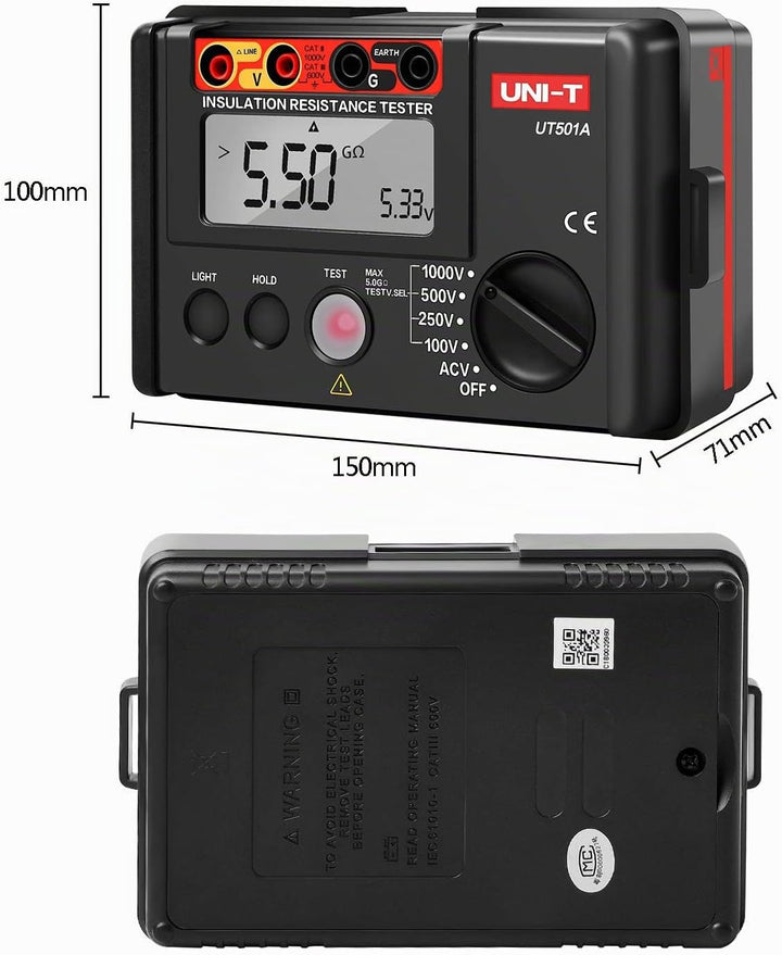 Isolierung Widerstand Tester, UT501A LCD Isolationsmessgerät Isolationstester, Digital Megaohmmeter