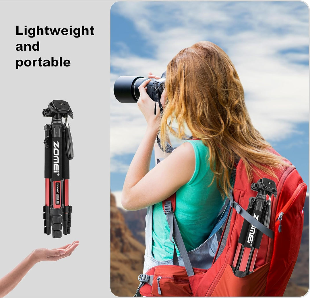 ZOMEi 188cm Stativ Heavy Duty Tall Tripod Stand, Professional Travel Video Tripod Kompatibel mit DSL