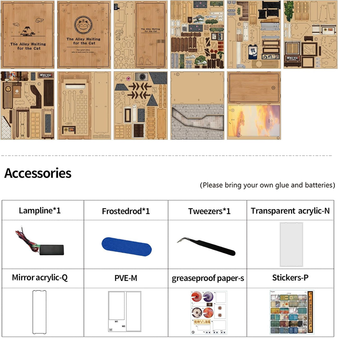 Book Nook Kit, DIY Miniatur Haus Puppenhaus Bausatz Bücherregal Deko für Jugendliche und Erwachsene（