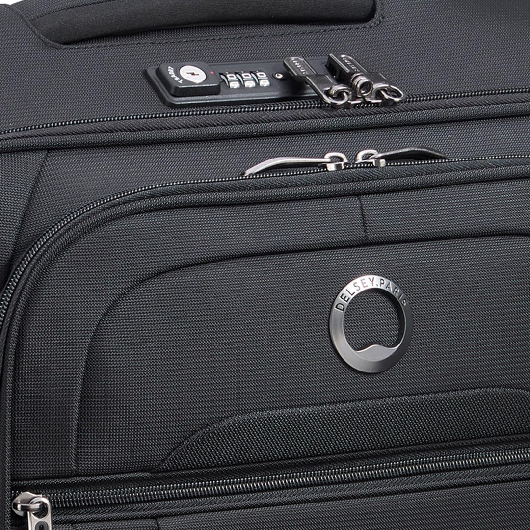 DELSEY PARIS - HELIUM DLX - Weicher Slim-Kabinenkoffer - 55x40x20 cm - 35 Liter - S - Schwarz S Schw