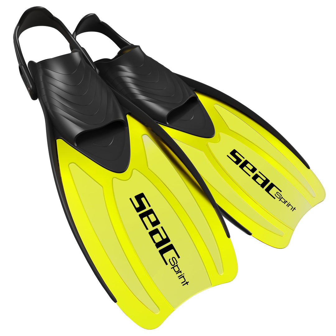 Seac Sprint Schnorchelflossen Mit Elastischem Band M/L Gelb, M/L Gelb