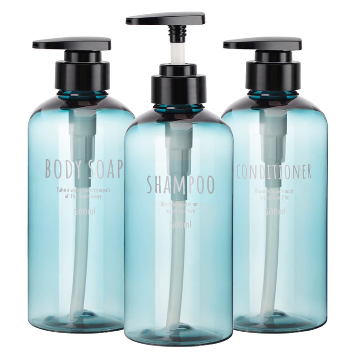 Segbeauty Shampoo-Flaschen mit Pumpe, leere nachfüllbare Duschflasche, 473 ml, 3 Stück, 500 ml, Kuns