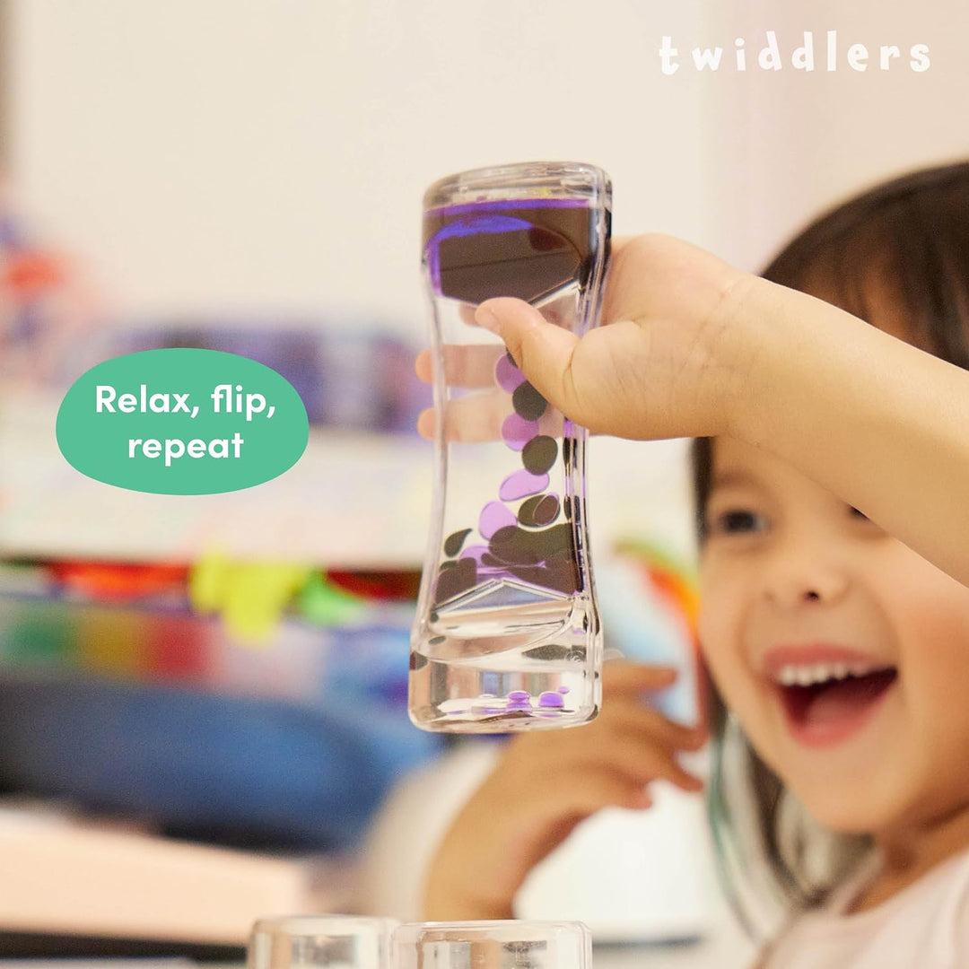 THE TWIDDLERS 5 Liquid Motion Timer, Flüssig Tropfen Sanduhr (15cm, 5 Farben) - Lavalampe Spiele, Kl