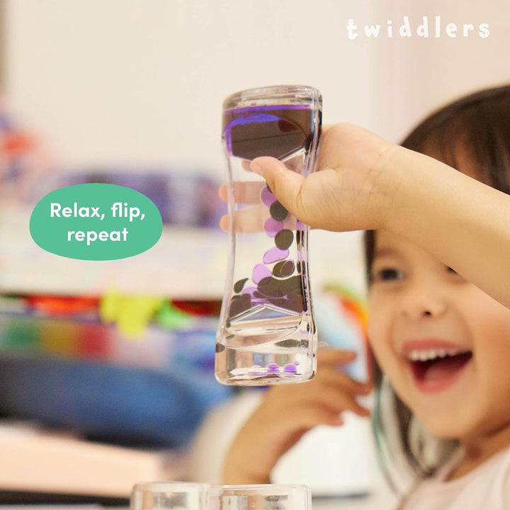 THE TWIDDLERS 5 Liquid Motion Timer, Flüssig Tropfen Sanduhr (15cm, 5 Farben) - Lavalampe Spiele, Kl
