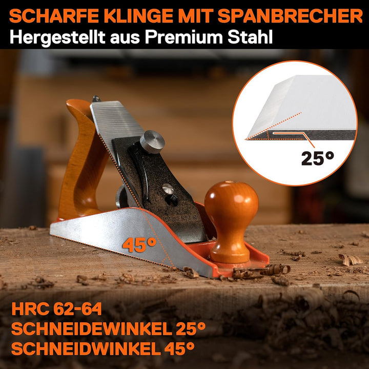 JORGENSEN Nr. 4 Holzhobel, Handhobel für Holzbearbeitung, Holzhobel, Wagenhobel zum Trimmen, Holzhob