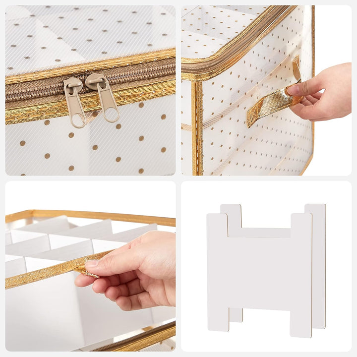 SONGMICS Aufbewahrungsbox für Weihnachtskugeln, 2er Set, Weihnachtskugeln Aufbewahrung, insgesamt 12