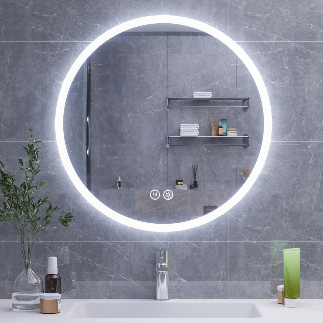 HySail Badspiegel mit Beleuchtung, 5mm Hochauflösender Silber-Spiegel, 3 Farbtemperaturen & Dimmbare