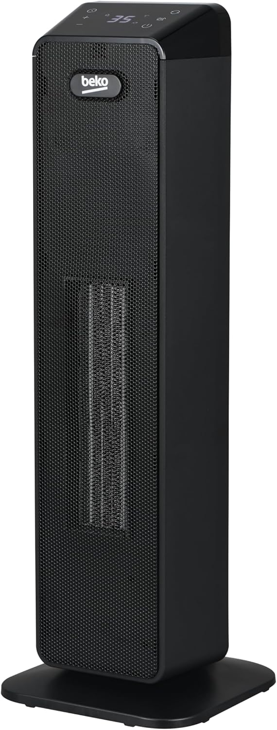 BEKO Turmheizlüfter mit Fernbedienung RHP7120B | Leistung 2000 W, Keramik-Technologie, 4 Modi, mit F