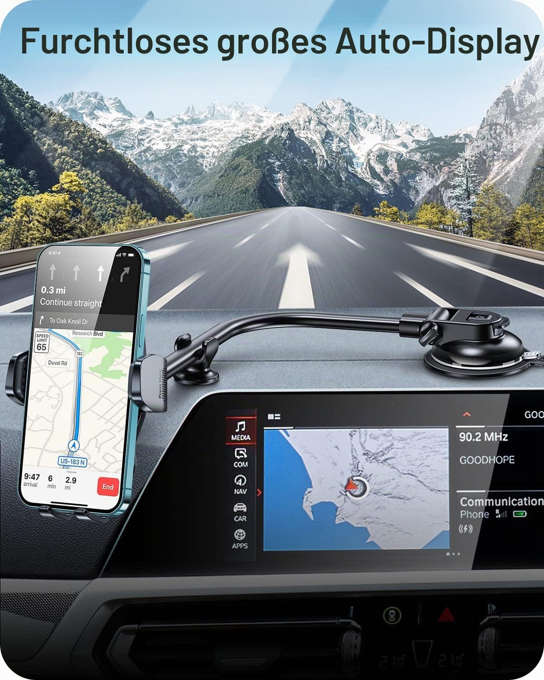 APPS2Car Handyhalterung Auto Saugnapf, Universal Kfz Handyhalterung,Smartphone Halterung Schwanenhal