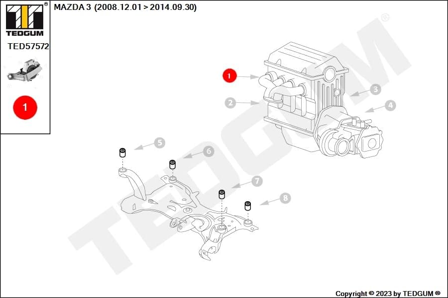TEDGUM TED57572 MOTORTRÄGER (RECHTS)