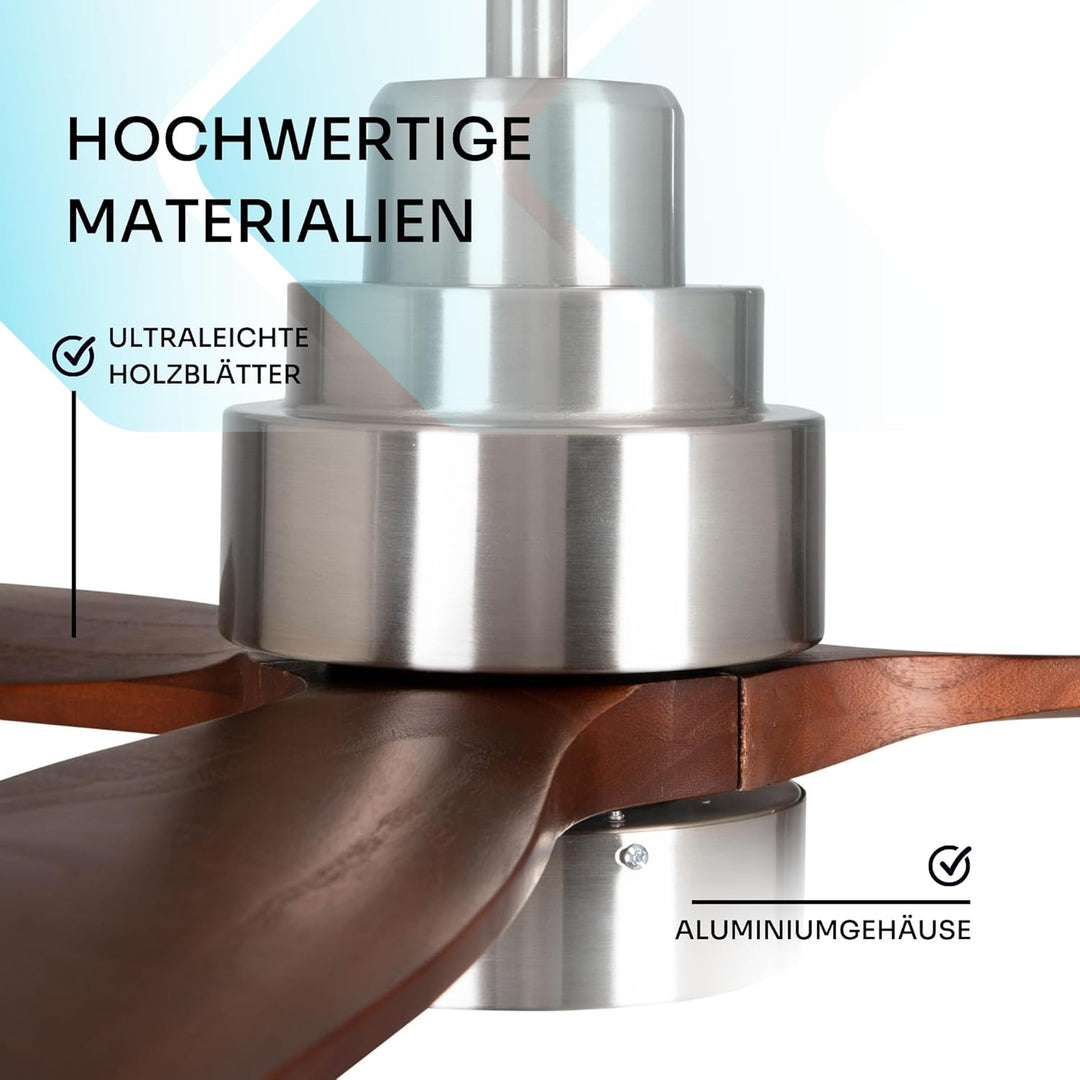 Mellerware - Deckenventilator mit Fernbedienung Brizy Bright | 45 W | 6 Geschwindigkeiten | Ultra le