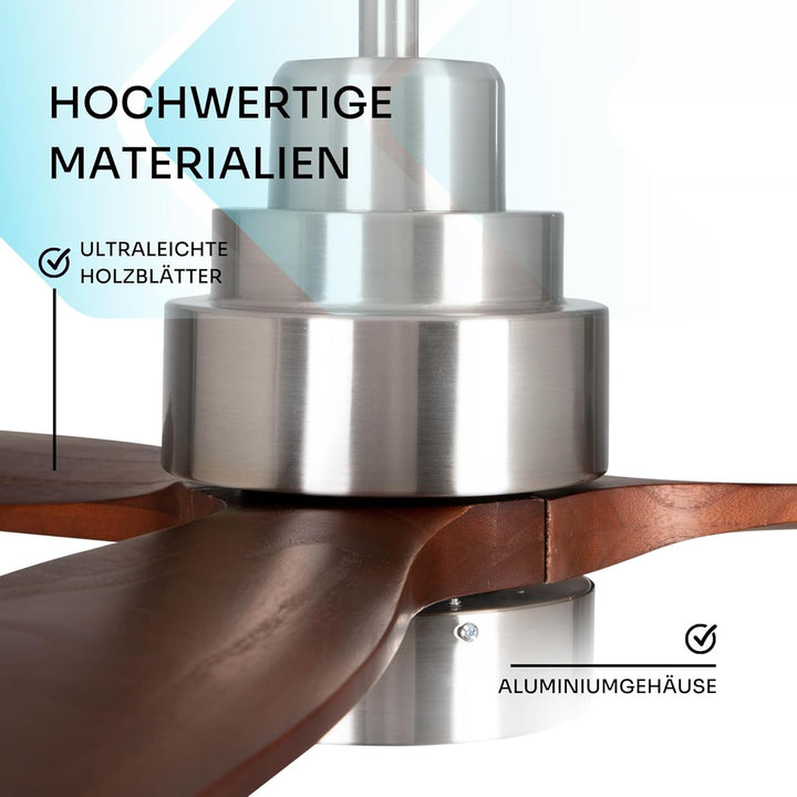 Mellerware - Deckenventilator mit Fernbedienung Brizy Bright | 45 W | 6 Geschwindigkeiten | Ultra le