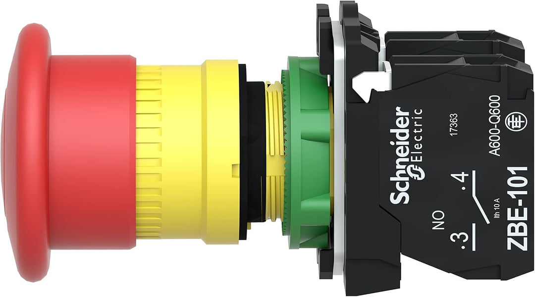 Schneider Electric - Harmony, Pilzdrucktaster NOT-AUS, rastend, Zugentriegelung, 1S+1Ö, XB5AT845 Kun