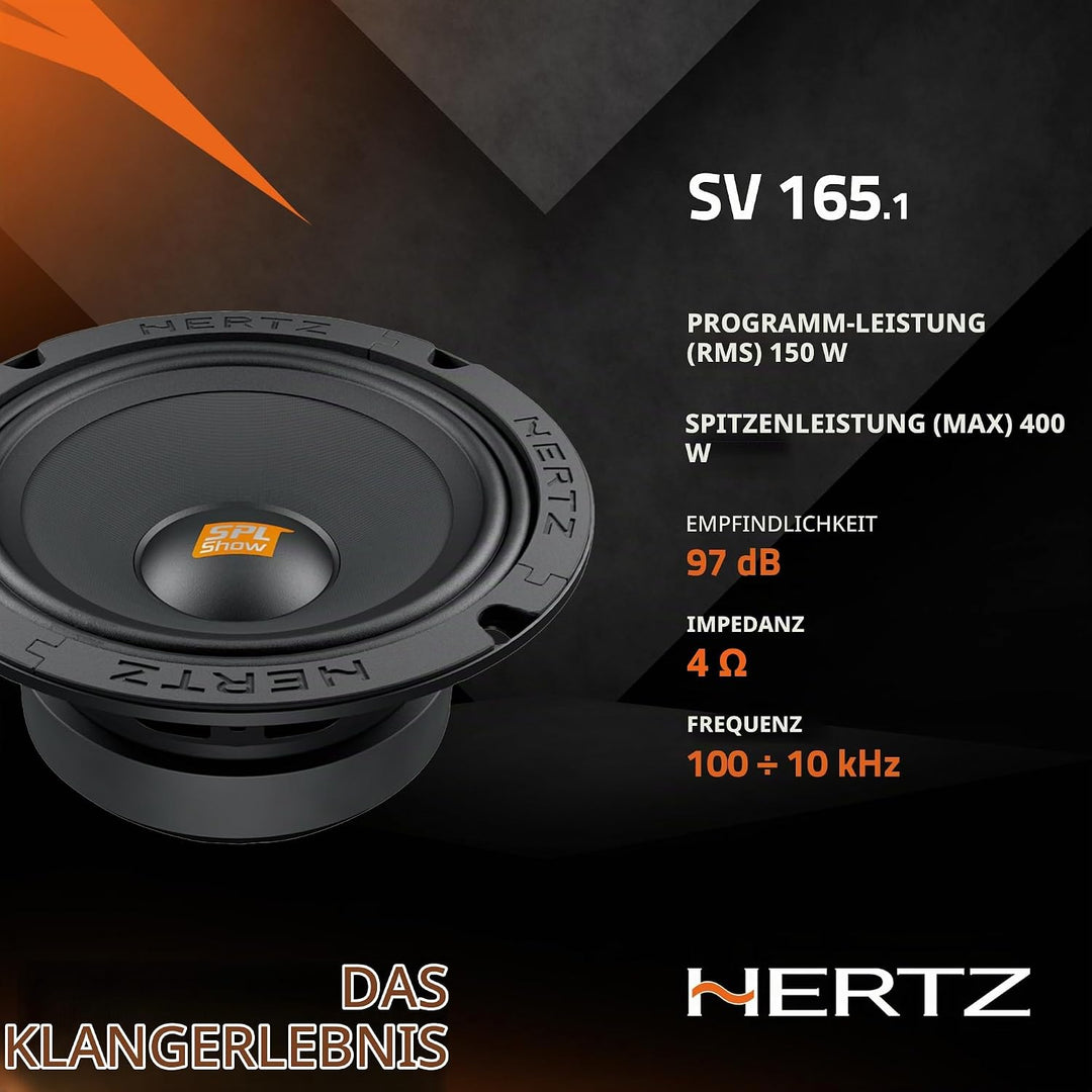 Hertz SV 165.1 - 16,5 cm Tief-/Mitteltöner SV165.1 SET SPL MIDRANGE 165mm 4 Ohm 1 Paar