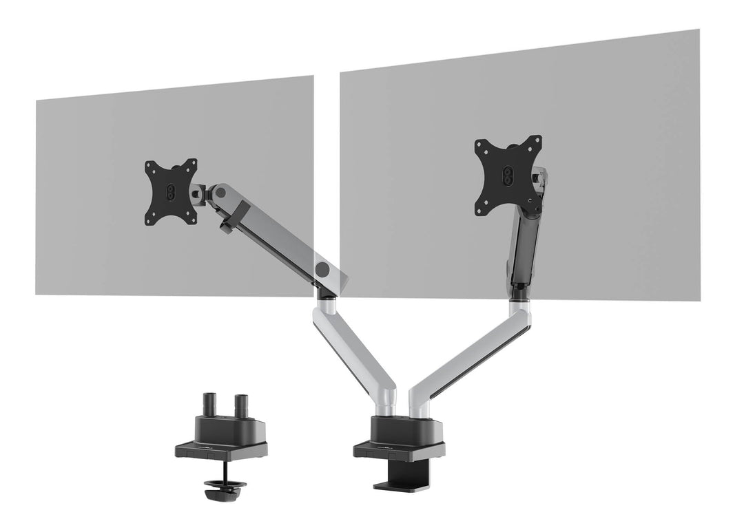 Durable Monitor Halterung Select Plus für 2 Monitore, Schwenkarme 90° drehbar, neigbar, höhenverstel
