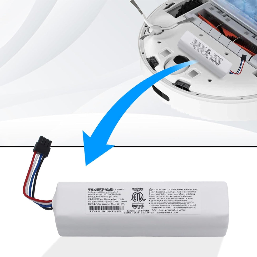 Geoviizon 14,4 V 5200 mAh Akku Kompatibel mit Dreame F9/D9/D9 Pro/D9 Max/L10 Pro Roboterstaubsauger