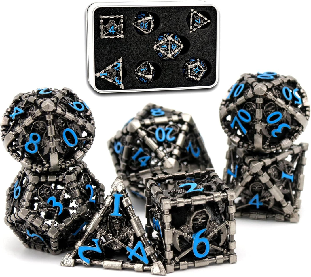 DND WürfelSet Rollenspiel, Polyedrische Dice Set D&D Würfel Set Metall für Brettspiel Dungeons and D