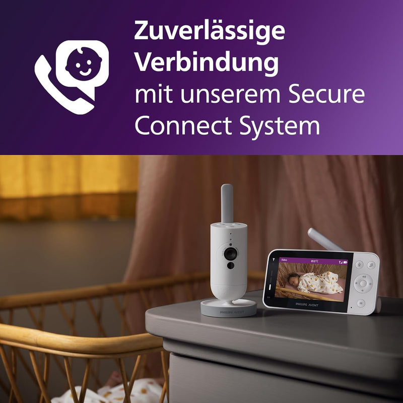 Philips Avent Connected Videophone SCD923/26, Babyphone mit Full HD-Kamera und Secure Connect-System