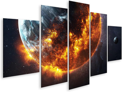 islandburner Bild auf Leinwand Weltall Feuer Planeten Explodiert Bilder Wandbilder Poster Leinwand 1