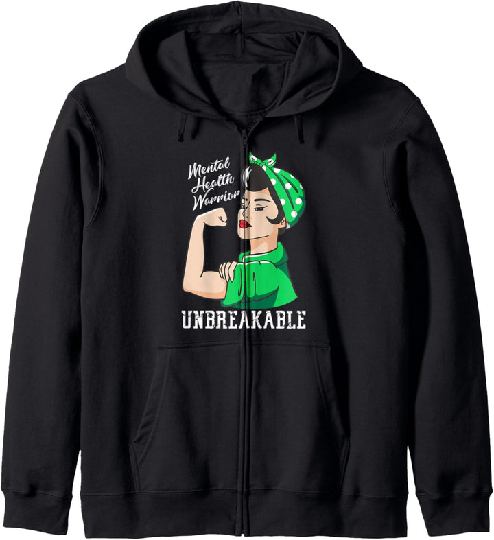 Mental Health Awareness Month Unbreakable Positive Quote Kapuzenjacke