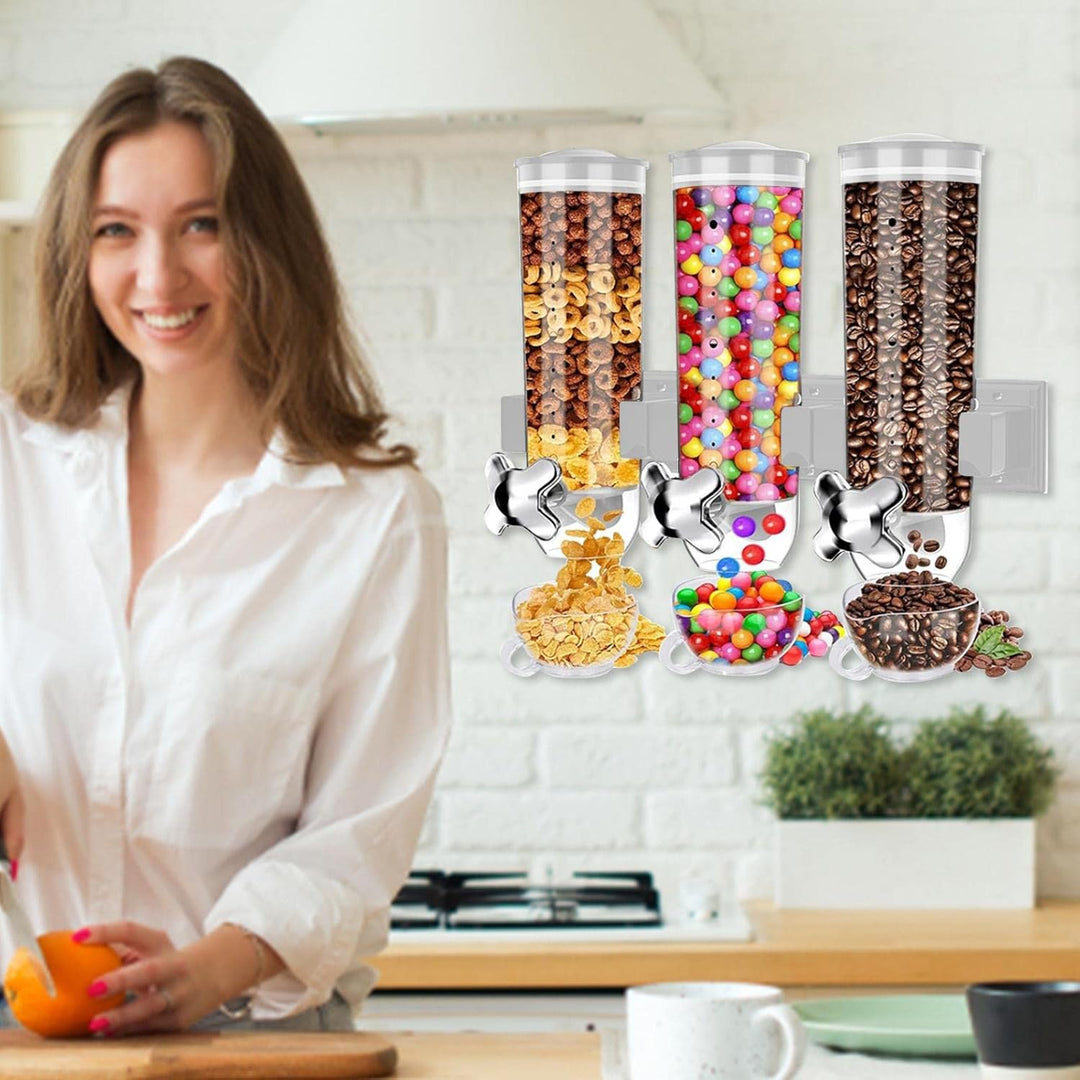 Müsli-Spender Müsli-Vorratsbehälter, Dreifacher Süssigkeitenspender Maschine, Kanister Trockenfutter