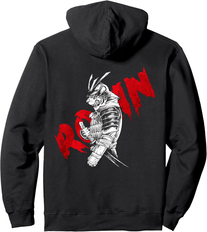 Backprint Ronin Japanischer Samurai Geist Dämon Oni Maske Pullover Hoodie