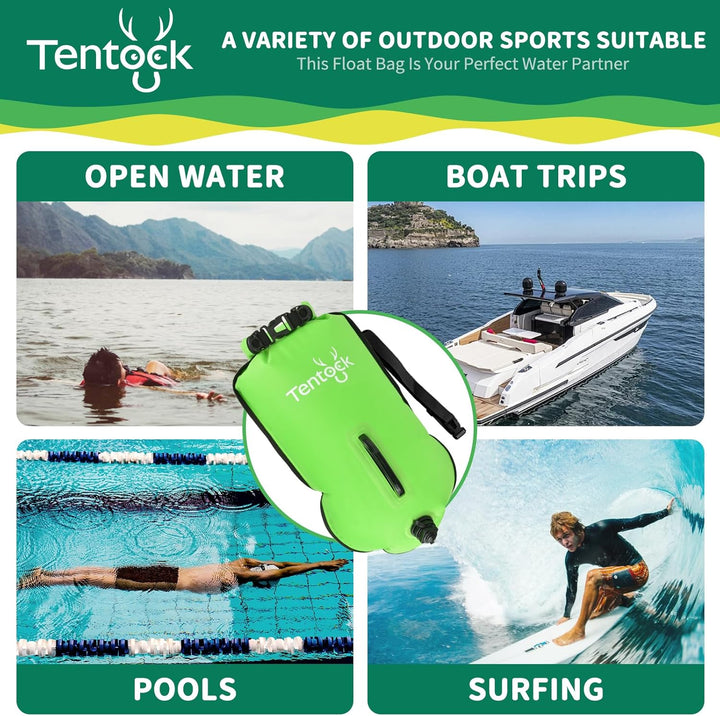 Tentock Schwimmboje 28L Wasserdicht Aufblasbare Trockentasche Schwimmen Sicherheitsschwimmer für Was
