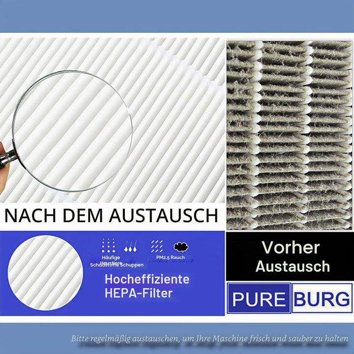 PUREBURG Ersatz-Filter kompatibel mit AIRTOK AP0601 Luftreiniger AP0601-RF, 2er-Pack H13 True HEPA 3