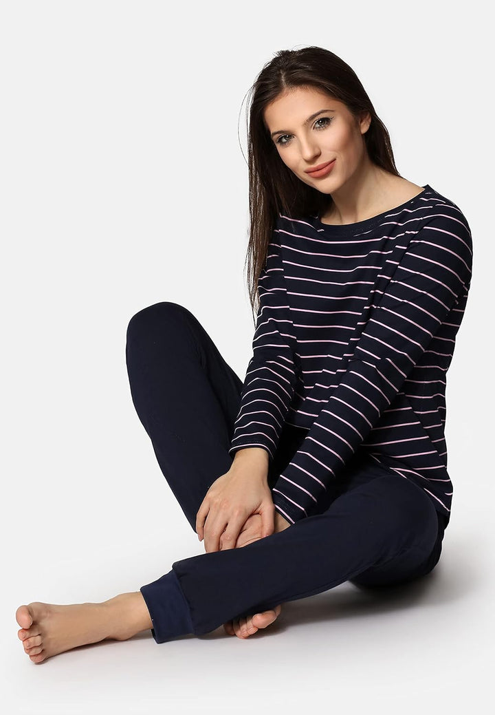 Bellivalini Damen Schlafanzug BLV50-166 S Navy Rosa, S Navy Rosa