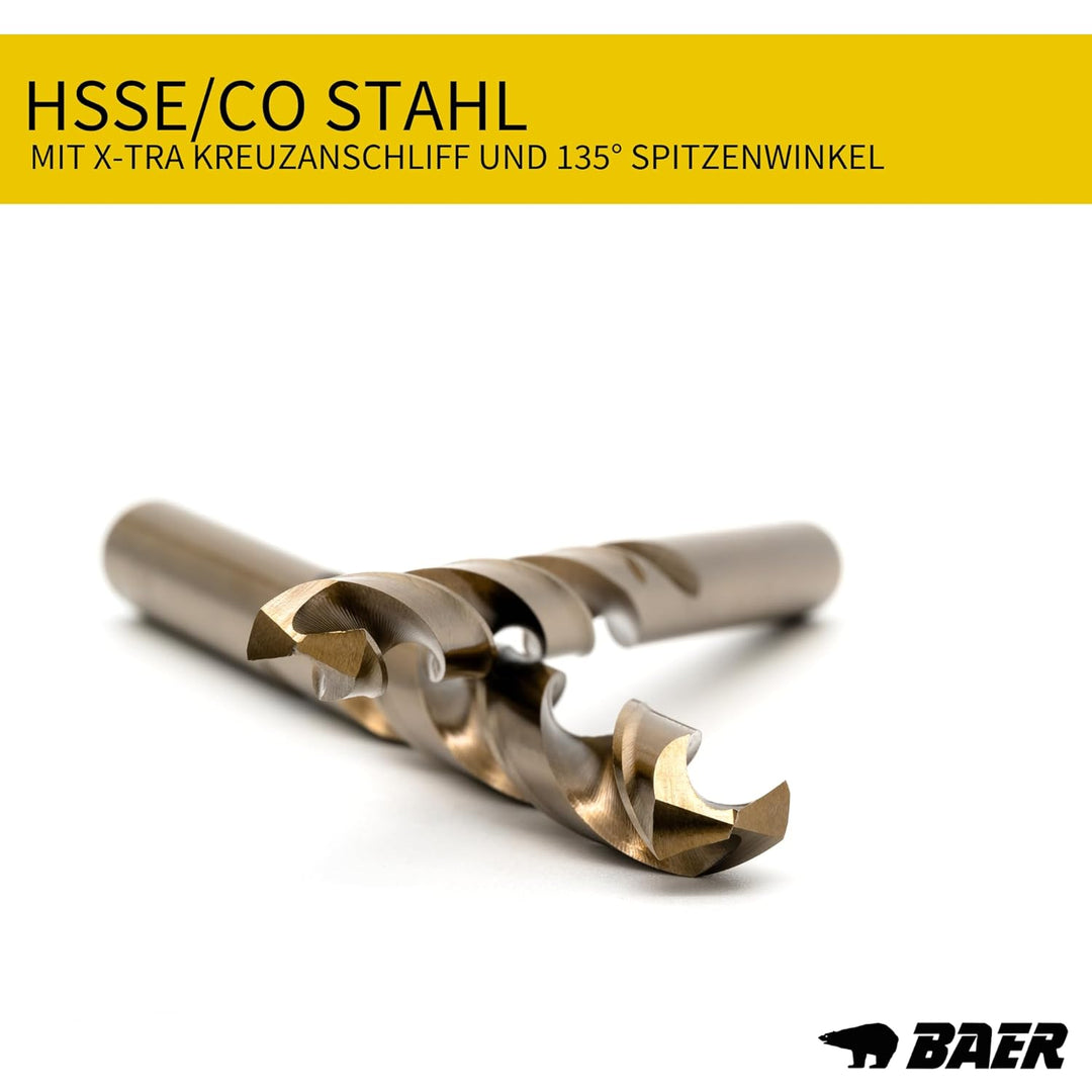 BAER UNiTap Gewindeschneider Set HSSE M3 - M12: Gewindebohrer Durchgangsloch - Kernlochbohrer: M3-12