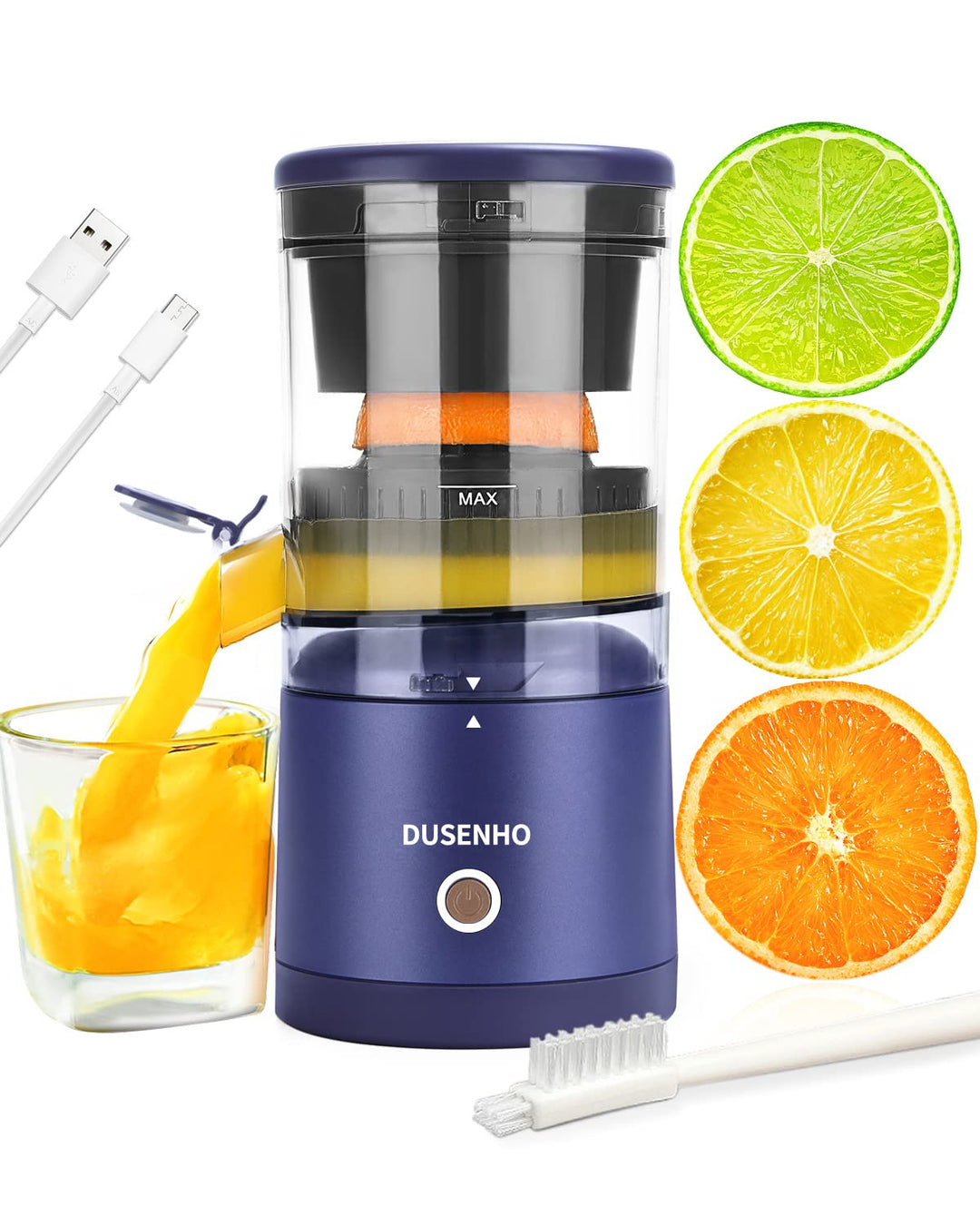 Zitronenpresse Elektrisch Organgenpresse Tragbare USB-Aufladung Juicer Entsafter für Orange, Zitrone