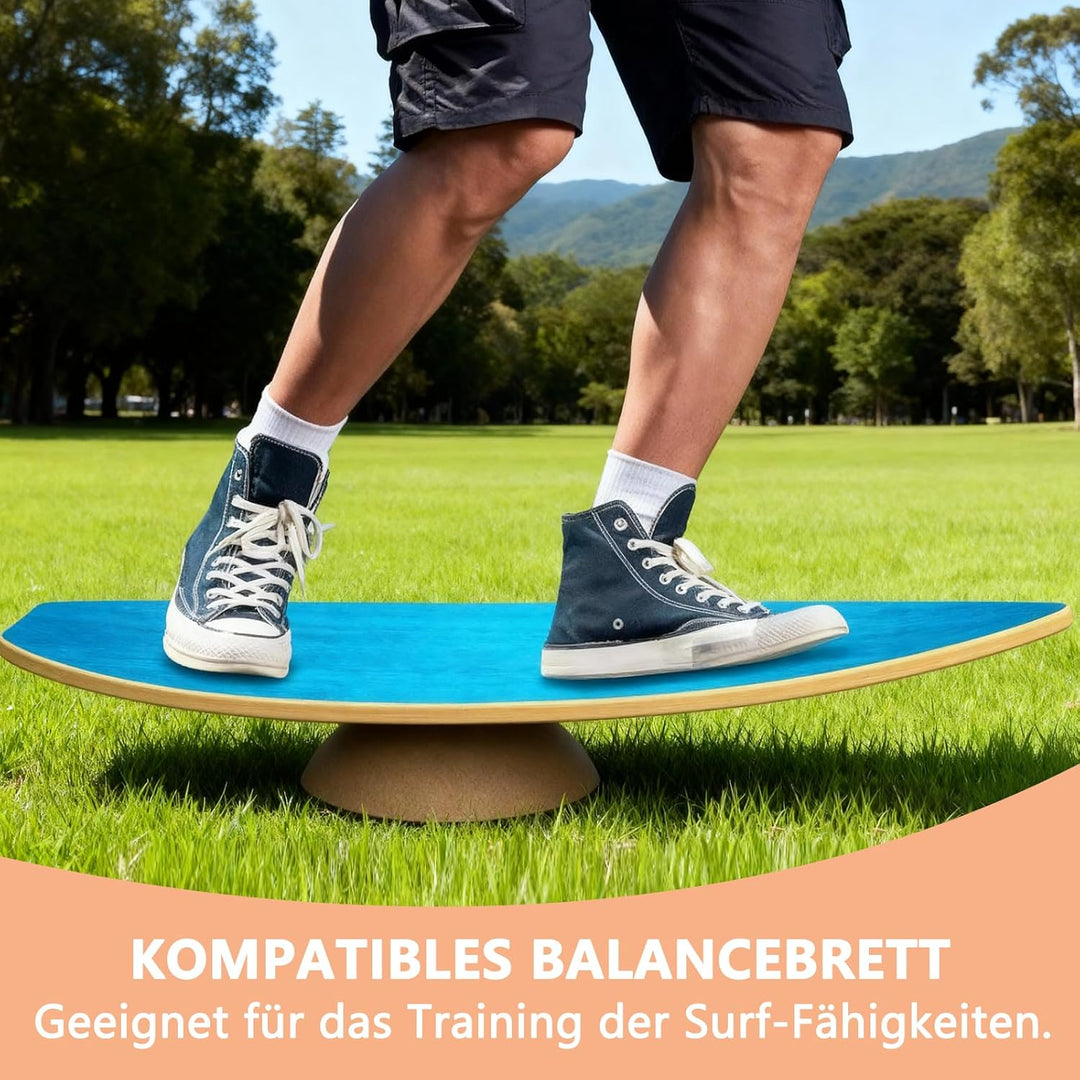 Healfith Balance Board Halbkugel aus Massivem Kork, Hochwertige Fitness Halbkugel aus Kork für Balan