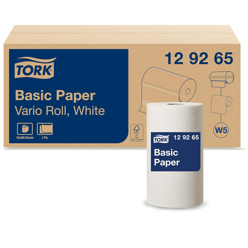 Tork 129265 Standard Papierwischtücher für W5 Kleinrollen-System / 2-lagige, starke Papiertücher in