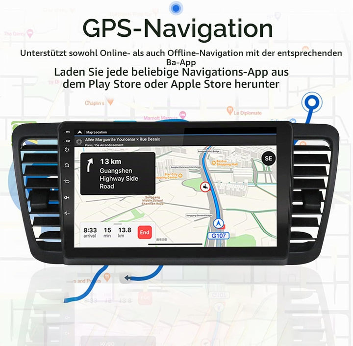LEXXSON Carplay Radio Android Radio für Subaru Outback Legacy 2004-2009 mit 9 Zoll Touchscreen GPS W