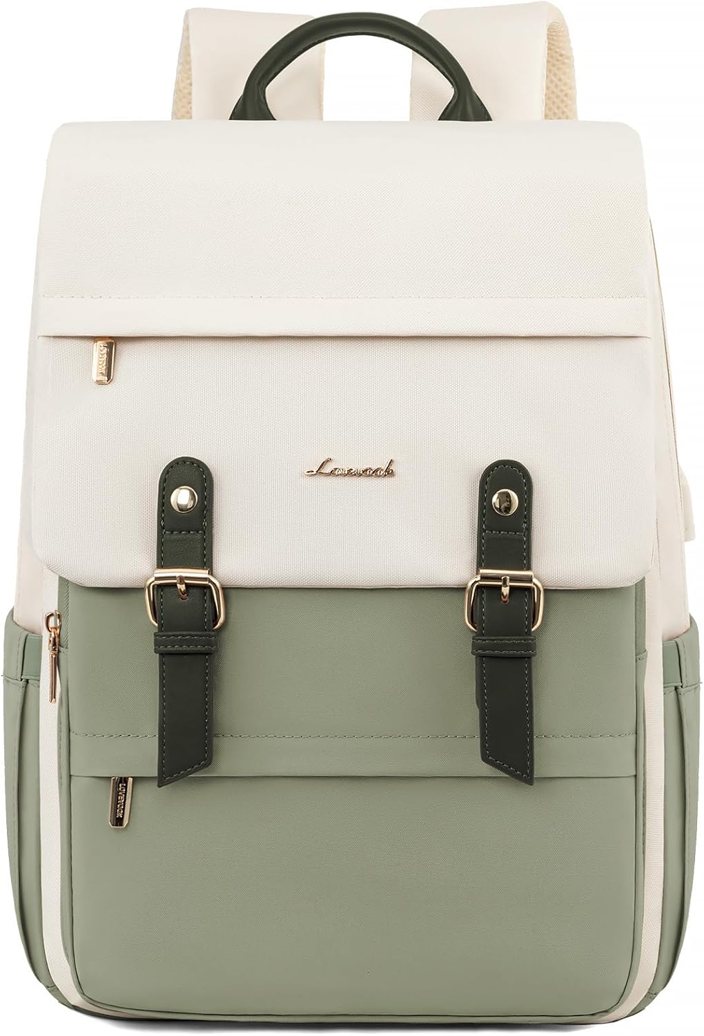 LOVEVOOK Rucksack Damen Grün, Laptop Schulrucksack Wasserdicht, Daypacks Arbeitstasche, Schultasche