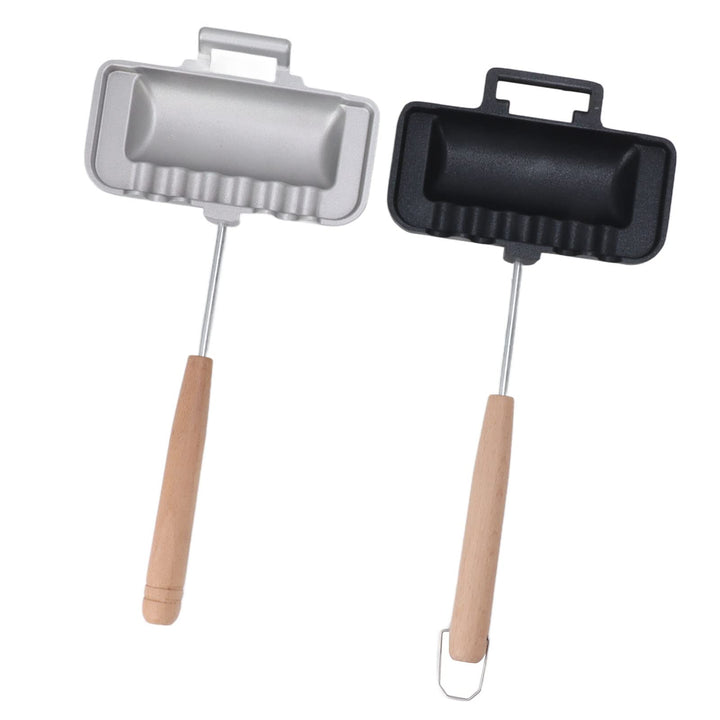 Qcwwy Doppelseitige Sandwich-Backform, Doppelseitige Bratpfanne, Abnehmbarer Griff, Antihaftbeschich