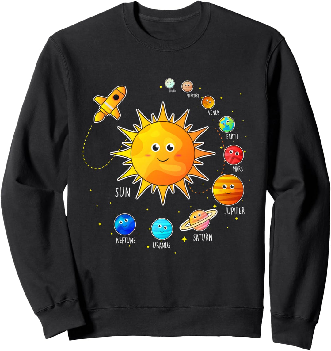 Sonnensystem Kinder Weltraum Planeten Universum Sonne Spruch Sweatshirt